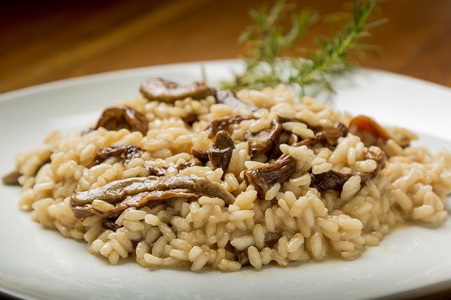 Risotto d'agneau aux champignons